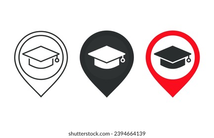 Graduation location icon. Illustration vector