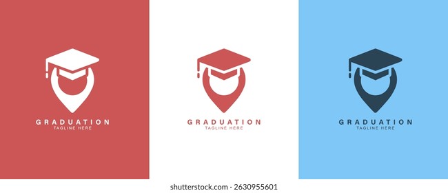 Graduation Location Simple Logo Design Template Illustration