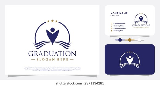 Graduation logo design element vector with creative idea