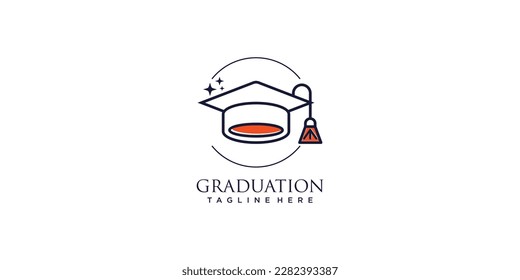 Graduation logo design idea premium vector