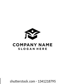 graduation logo design vector illustration template