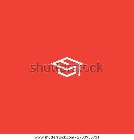 Graduation logo icon flat vector design.