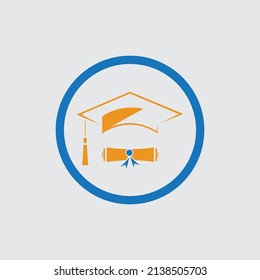 graduation logo illustration design template on background gray colour