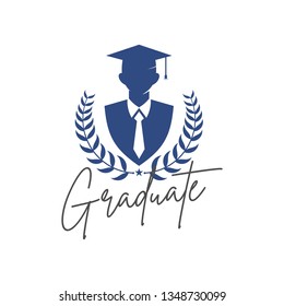 graduation logo illustration and vector