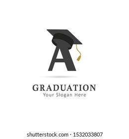 Graduation Logo with letter A logo