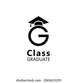 Graduation Logo with Letter G. Best for University or Graduate logo design inspiration. Flat Design Vector Illustration