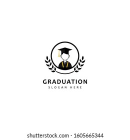Graduation Logo Template Design. Graduation cap vector 