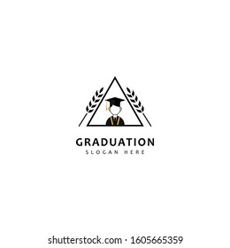 Graduation Logo Template Design. Graduation cap vector 