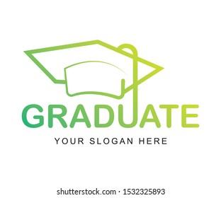 Graduation logo template design. Graduation Line Logo With Gradient Color Template