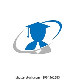 Vector del logotipo de graduación para la escuela académica, el estudiante, el diseño de símbolos universitarios