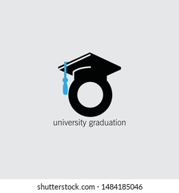Graduation logo vector design illustration. simple image for university cum laude appreciation