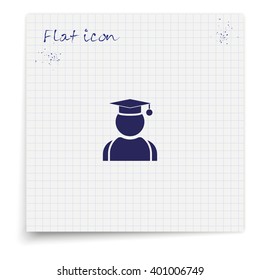 Graduation man icon.