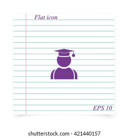 Graduation man icon.