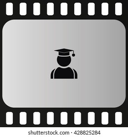 Graduation man icon.