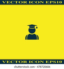 Graduation man icon.