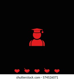 Graduation man icon.