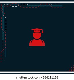Graduation man icon.