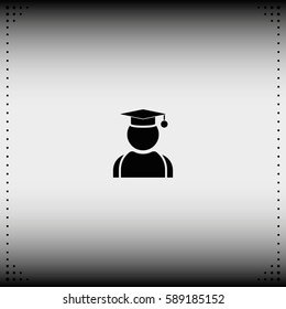 Graduation man icon.