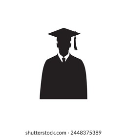 Graduation man icon. Master study celebration people design.