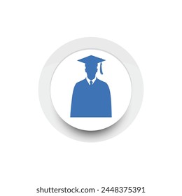 Graduation man icon. Master study celebration people design.