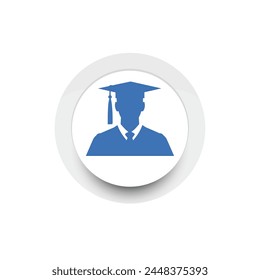 Graduation man icon. Master study celebration people design.