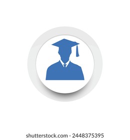 Graduation man icon. Master study celebration people design.