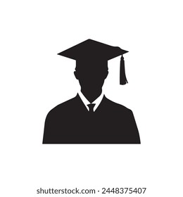 Graduation man icon. Master study celebration people design.