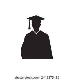 Graduation man icon. Master study celebration people design.