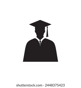 Graduation man icon. Master study celebration people design.