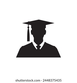 Graduation man icon. Master study celebration people design.