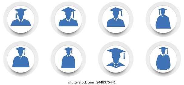 Graduation man icon. Master study celebration people design.