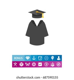 Graduation mantle icon