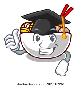 Graduation meatball in the a mascot shape