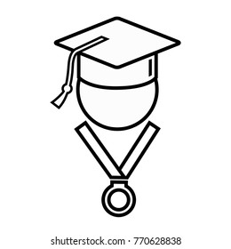 graduation and medal icon