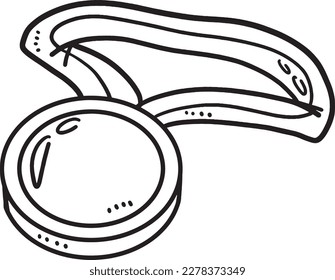 Graduation Medal Isolated Coloring Page for Kids