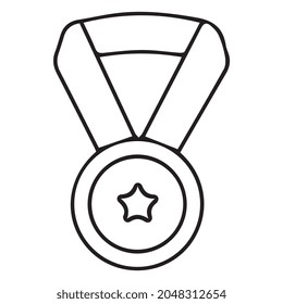 graduation medal star stroke vector art