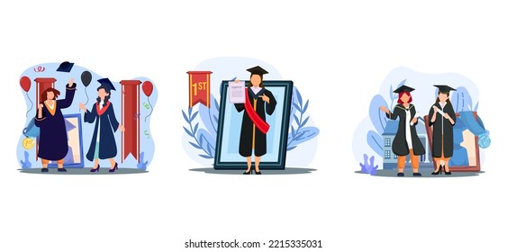 Graduation Memorial Party Flat Bundle Design