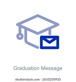 Graduation Message and education icon concept