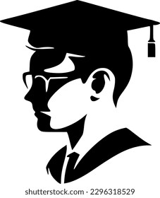 Graduation - Minimalist and Flat Logo - Vector illustration