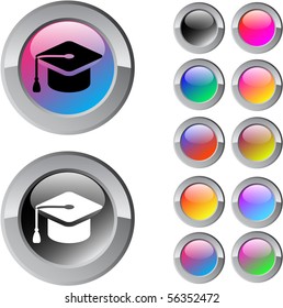 Graduation multicolor glossy round web buttons.