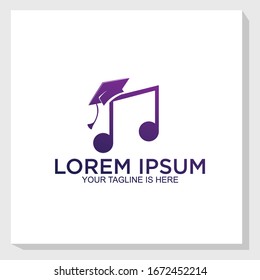 graduation music logo template design vector, arts logo vector, music school logo template