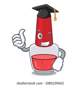 Graduation nail polish character cartoon