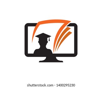 Graduation Online Logo Template, Icon, Symbol