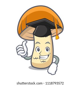 Graduation orange cap boletus mushroom character cartoon