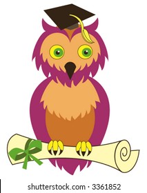 Graduation owl. Vector illustration.