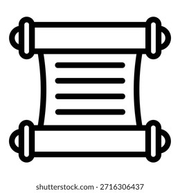Icono de papiro de graduación. Icono de Vector de papiro de graduación de contorno para Diseño web aislado sobre fondo blanco