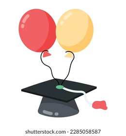 Hier ist ein Flachaufkleber für Graduiertenparty 