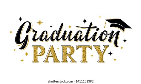 Download Graduation Party Greeting Sign Graduate Label Stock Vector Royalty Free 1411131392