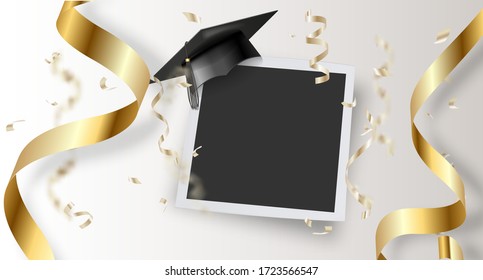 Graduation Party Photo Booth Props. Concept For Selfie. Photobooth Vector Element.