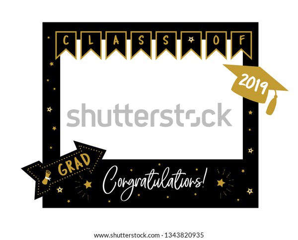 Graduation Party Photo Booth Props Frame Stock Vector (Royalty Free ...